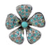 Opal And Turquoise Sterling Silver Flower Ring Size 8 WX70640
