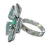 Opal And Turquoise Flower Genuine Sterling Silver Ring Size 6-3/4 WX70714