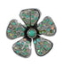 Turquoise And Opal Flower Southwest Genuine Sterling Silver Ring Size 7-3/4 WX70754