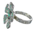 Turquoise And Opal Southwest Genuine Sterling Silver Flower Ring Size 5-3/4 WX70751