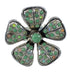 Turquoise And Opal Flower Southwestern Silver Ring Size 6-1/4 WX70759