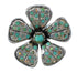 Opal And Turquoise Silver Flower Southwestern Ring Size 7-1/4 WX70783