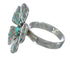 Opal And Turquoise Silver Flower Southwest Ring Size 5-1/4 WX70778