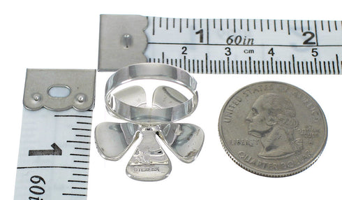 Opal And Turquoise Silver Flower Southwestern Ring Size 7-1/4 WX70783