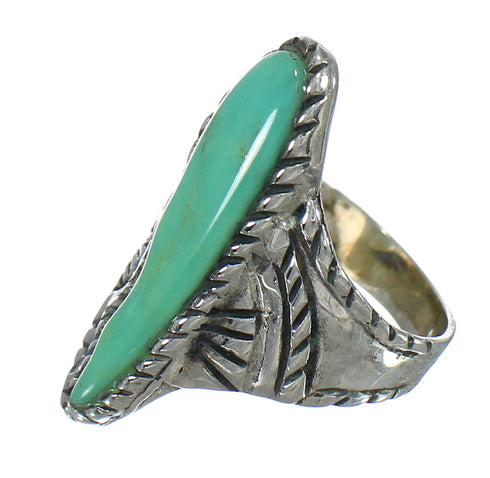 Authentic Sterling Silver Southwest Turquoise Ring Size 7-3/4 RX62748