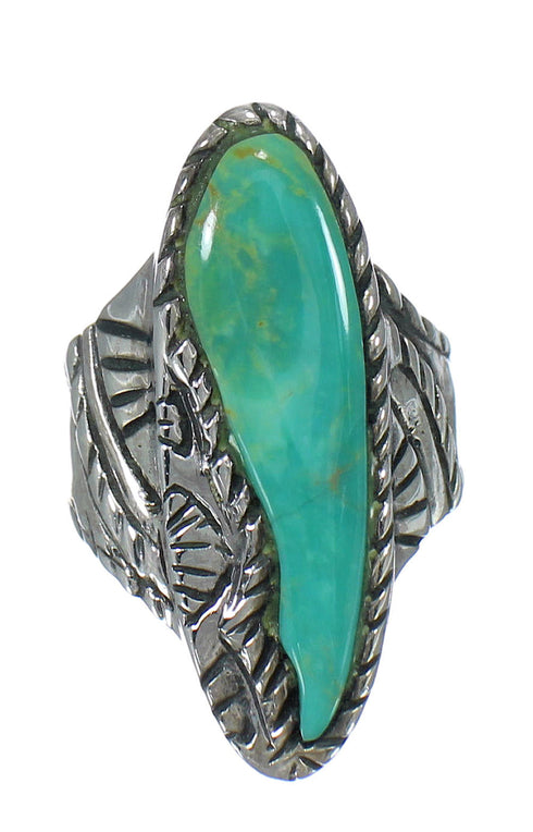 Authentic Sterling Silver Southwestern Turquoise Ring Size 7-1/2 RX62783