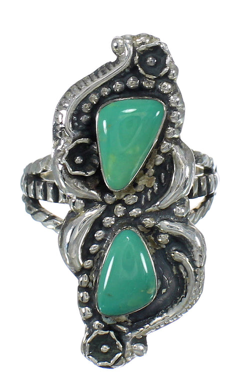 Sterling Silver And Turquoise Southwestern Ring Size 7-3/4 RX62807