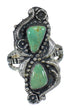 Southwestern Genuine Sterling Silver Turquoise Ring Size 7-3/4 RX62827