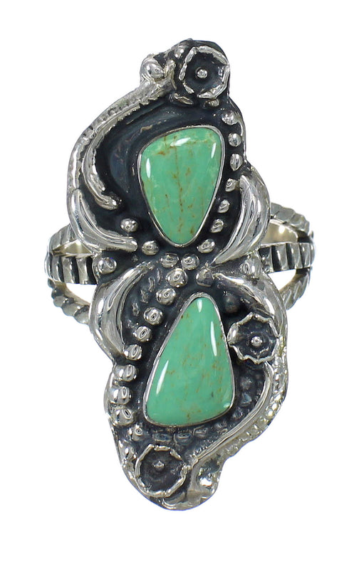 Genuine Sterling Silver And Turquoise Southwest Ring Size 7-1/4 RX62867
