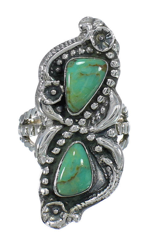 Southwest Turquoise Authentic Sterling Silver Ring Size 4-3/4 RX62937