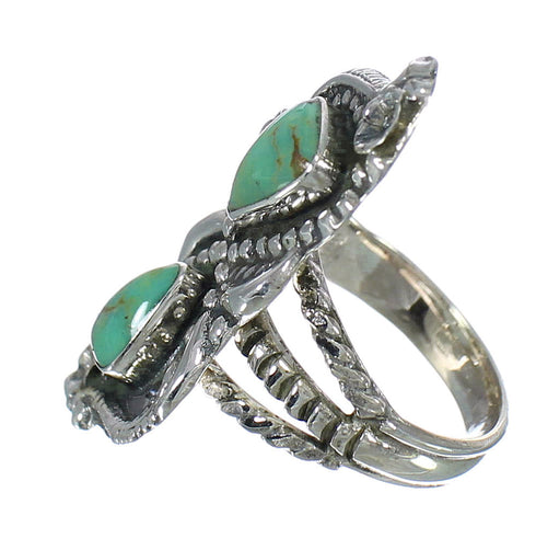 Southwest Turquoise Authentic Sterling Silver Ring Size 4-3/4 RX62937