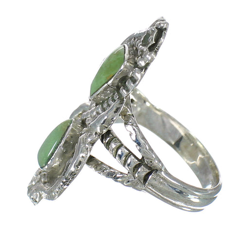 Authentic Sterling Silver Turquoise Southwestern Ring Size 7 RX62972