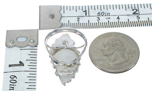 Southwest Sterling Silver Turquoise Needlepoint Ring Size 7-3/4 RX62985