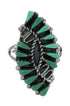 Southwestern Sterling Silver And Turquoise Needlepoint Ring Size 6-1/2 RX62998
