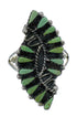 Genuine Sterling Silver Southwestern Turquoise Needlepoint Ring Size 7-1/4 RX63009