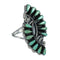 Southwestern Silver And Turquoise Needlepoint Ring Size 5 RX63016