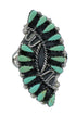 Southwestern Silver And Turquoise Needlepoint Ring Size 5 RX63016