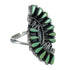 Southwest Turquoise Needlepoint Sterling Silver Ring Size 8 RX63033