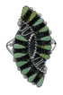 Southwest Authentic Sterling Silver Turquoise Needlepoint Ring Size 8-1/4 RX63052