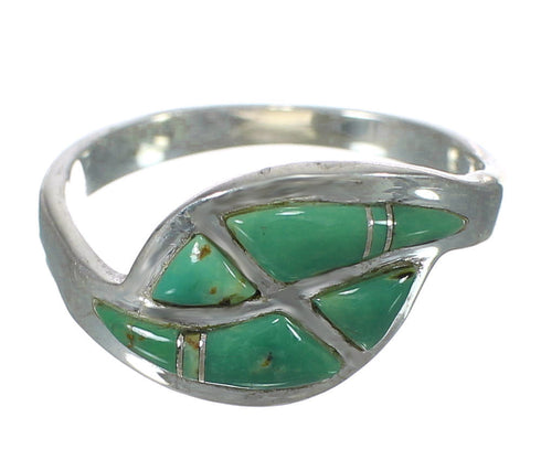 Southwestern Turquoise And Sterling Silver Ring Size 8-1/4 WX62842