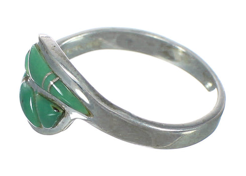 Southwestern Turquoise And Sterling Silver Ring Size 8-1/4 WX62842