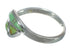 Southwestern Turquoise Inlay Silver Ring Size 7-1/2 WX62916