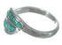 Genuine Sterling Silver Jewelry Southwest Turquoise Ring Size 7-1/2 WX63051