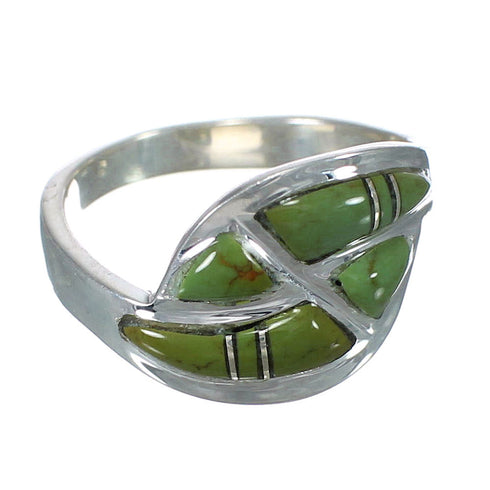 Silver Turquoise Inlay Southwest Ring Size 8-1/4 WX63082