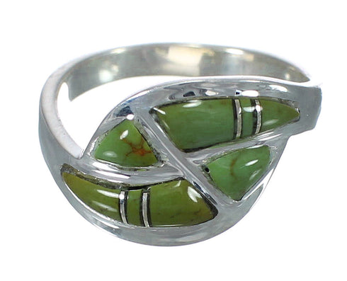 Silver Turquoise Inlay Southwest Ring Size 8-1/4 WX63082