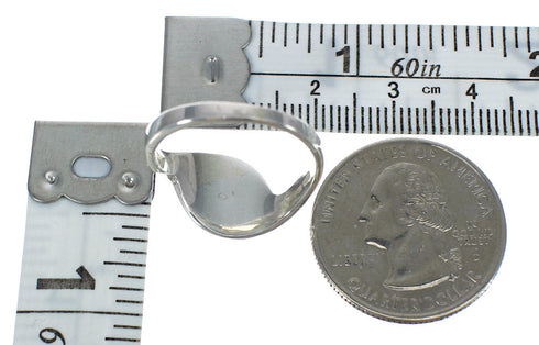 Silver Turquoise Inlay Southwest Ring Size 8-1/4 WX63082