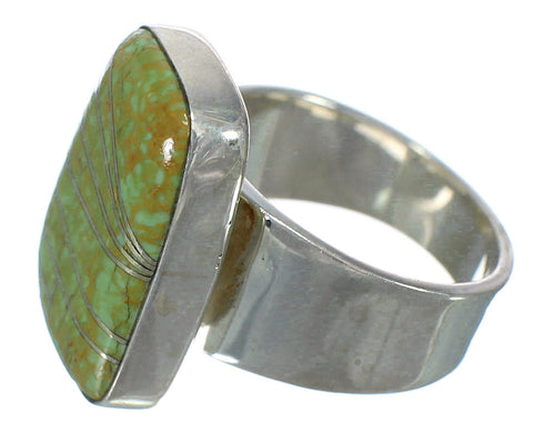 Turquoise Inlay Sterling Silver Southwestern Ring Size 5-1/4 WX63115