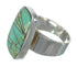 Turquoise Inlay Genuine Sterling Silver Southwest Ring Size 4-3/4 WX63116