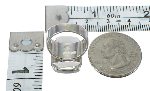 Sterling Silver And Turquoise Inlay Southwest Jewelry Ring Size 7-1/4 WX63129