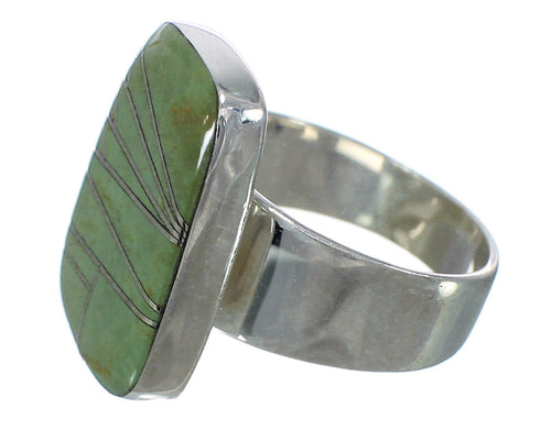 Sterling Silver Southwestern Turquoise Inlay Jewelry Ring Size 5-1/4 WX63159