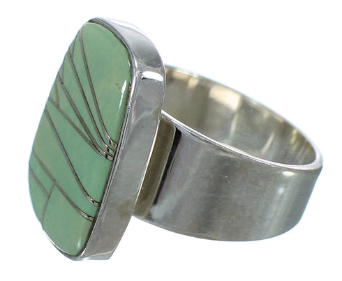 Genuine Sterling Silver Southwest Turquoise Inlay Jewelry Ring Size 4-3/4 WX63191