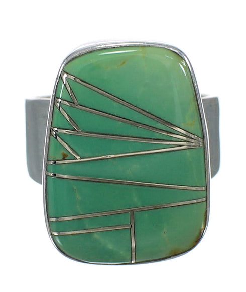 Southwest Sterling Silver And Turquoise Jewelry Ring Size 8-1/4 WX63204
