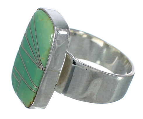 Southwest Sterling Silver And Turquoise Jewelry Ring Size 8-1/4 WX63204