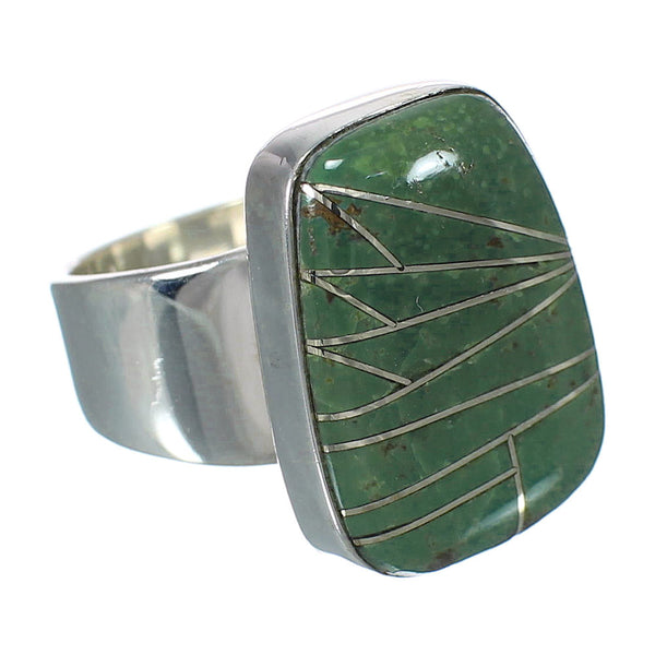 Southwest Jewelry Turquoise And Genuine Sterling Silver Ring Size 5-3/4 WX63241