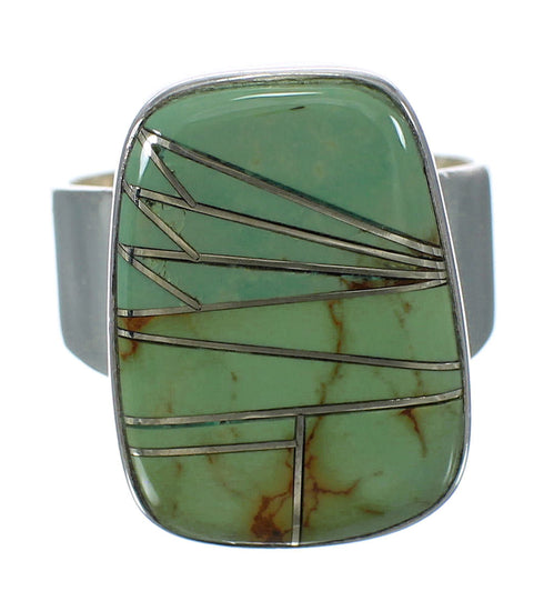 Southwestern Jewelry Sterling Silver And Turquoise Ring Size 7 WX63257