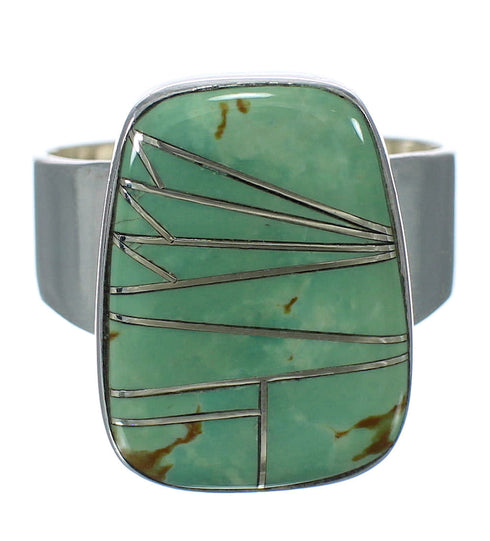 Southwestern Jewelry Genuine Sterling Silver And Turquoise Ring Size 8-1/4 WX63268
