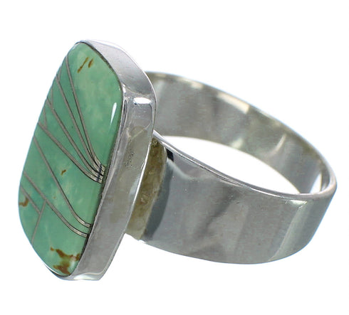 Southwestern Jewelry Genuine Sterling Silver And Turquoise Ring Size 8-1/4 WX63268