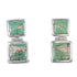 Authentic Sterling Silver Turquoise Opal Inlay Post Dangle Earrings RX66612