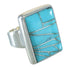 Southwest Turquoise Silver Ring Size 7-1/4 YX70439