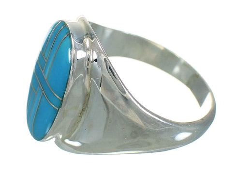 Southwest Authentic Sterling Silver Turquoise Ring Size 8-1/2 YX87488