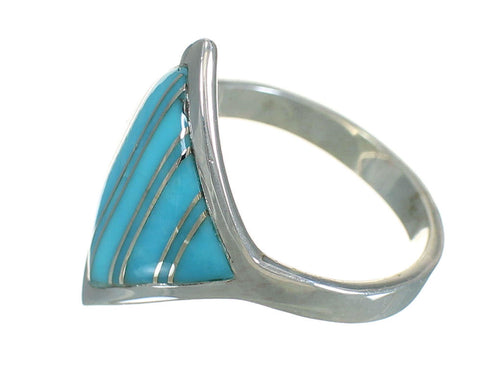 Southwest Authentic Sterling Silver And Turquoise Ring Size 4-3/4 YX70533
