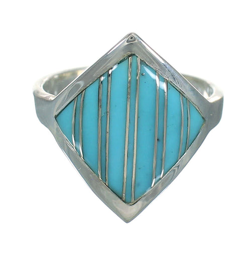 Sterling Silver Turquoise Southwest Jewelry Ring Size 7-1/4 YX70546