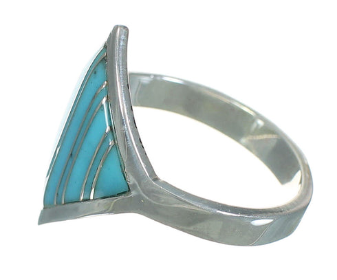 Turquoise Silver Southwestern Jewelry Ring Size 6-3/4 YX70543