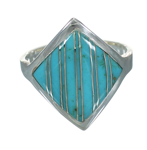 Turquoise Sterling Silver Southwestern Jewelry Ring Size 5-3/4 YX70551