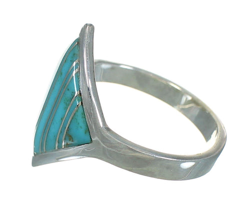 Southwest Sterling Silver Turquoise Jewelry Ring Size 6-1/4 YX70557