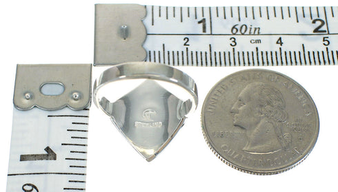 Southwest Turquoise Silver Jewelry Ring Size 7-1/4 YX70559